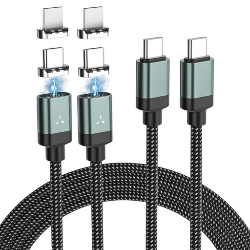 マグネット-充電ケーブルforiphone16充電ケーブル【2本入り1.2m+2m】TYPE-C/TYPE-Li製品[60W/27WPD対応..