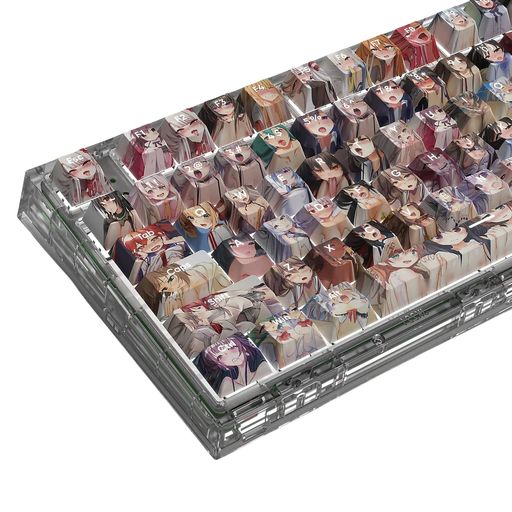 アニメキーキャップ108PBT昇華型OEMCherryMXSwitchメカニカルキーボードkeycaps(黒と白)