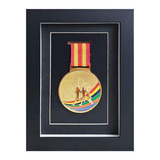 メダルディスプレイケース-6x8インチブラック木製メダルシャドーボックスガラス前面ミリタリーメダルデ..