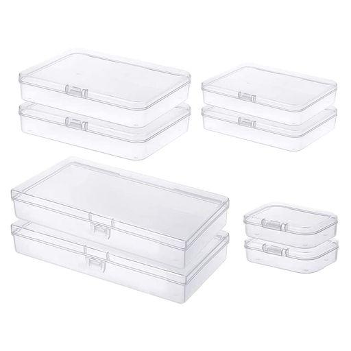 Gebildet8個セット混合サイズ収納ケース小透明部品アクセサリーパーツ収納箱プラスチック小物入れ(3.0)