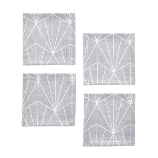 コースターラミネートおしゃれ布4枚セット洗える北欧グレーシンプルラインスタイルデコールW3001210