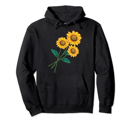 ひまわりの花束春のフローラルガーデン黄色の花パーカー