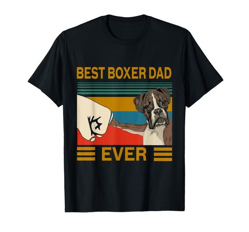 ヴィンテージBestDogBoxerDadEverBumpフィットギフトTシャツ