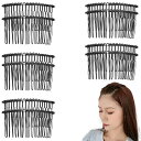 ヘアコームヘアアクセサリーパーツ10個セットヘアコームアクセサリー20本足後れ毛どめヘアコームパーツコーム見えない前髪コームムダ毛の悩みを解決(約7.5CMx約3.7CMブラック)(4)