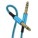 ANNIBER6.35MMTRSオーディオケーブルギターシールドナイロン編み(保証付)モノラルケーブル標準プラグオス-オスミキサーギターアンプスピーカー等の接続用2M(2)