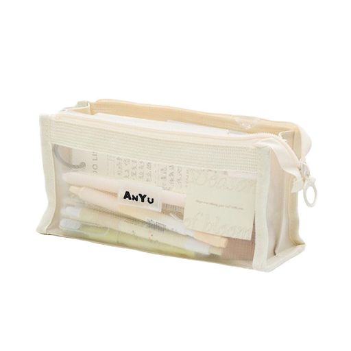 Nannliaペンケース透明大容量おしゃれ筆箱韓国可愛いおしゃれふでばこシンプル中学生高校生大学生男の子女の子(ホワイト)