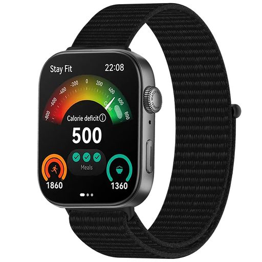 [PONATTENO]交換用ベルトFORHUAWEIWATCHFIT3替えベルトマジックテープ式脱着便利通気ナイロンー製スポーツバンド通気性に優れHUAWEIWATCHFIT3アクセサリー工具不要(ブラック)