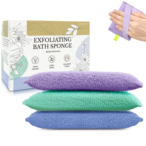 夢の物ボディスポンジ3個セット体洗う泡立て3色ヘチマボールスポンジ角質除去大人子供男女兼用血行改善..
