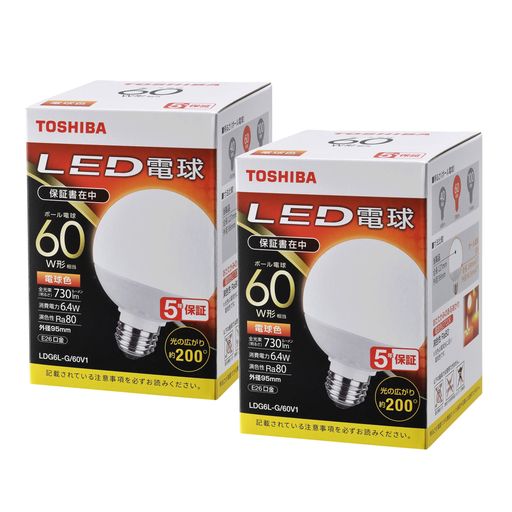 (TOSHIBA) LEDŵ 60W ۸ ŵ忧 E26 2P ̩Ĵб LDG6L-G/60V1E2P