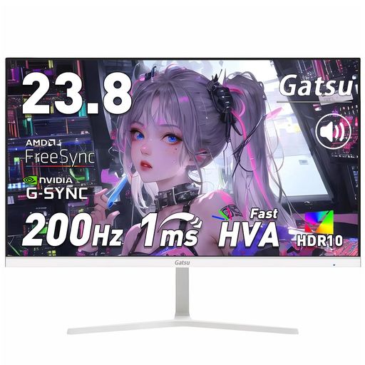 GATSUゲーミングモニター白23.8インチ200HZ1MSFASTHVAパネルFHD200HZ/180HZ/165HZ/144HZPS5/SWITCH/XBOX対応パソコンモニターPCモニターホワイト2MM狭額縁 GATSUゲーミングモニター白23.8インチ200HZ1MSFASTHVAパネルFHD200HZ/180HZ/165HZ/144HZPS5/SWITCH/XBOX対応パソコンモニターPCモニターホワイト2MM狭額縁