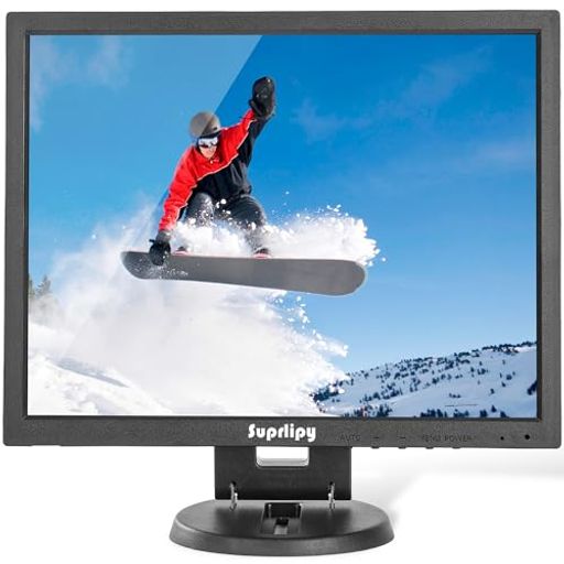 Suprlipy 14インチ TFT LCD 防犯CCTVモニター 1024x768 4:3 解像度 カラーディスプレイスクリーン HDMI/VGA/BNC/AV入力 リモコン 内蔵スピーカー付属 監視カメラ DVR PC用