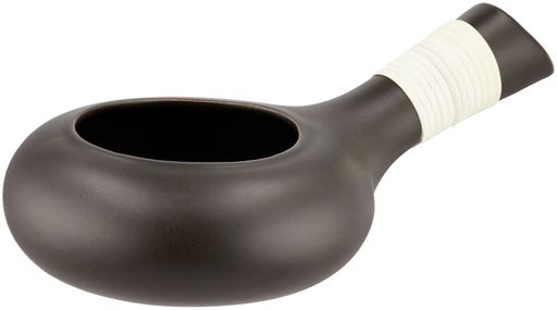Y1069常滑焼藤巻焙烙富仙黒24cm(取っ手含む)(炮烙炮