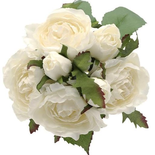 造花シルクフラワー『ガーデンローズバンドルホワイトVE6797』
