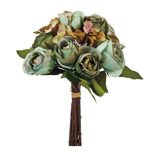 造花シルクフラワー『ミックスローズブーケブルーT0257-005』