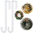 ZADAFINA クリスマス リース フック 2個セット お正月 飾り ドアフック ドアハンガー クリアリースハンガー ドア吊り 花輪フック ドア掛け用 帽子掛...