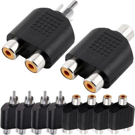 XiatiaosannRCAYスプリッターアダプター、RCA1オス-2メスフォノコネクタAVビデオYスプリッター&RCA1メス-2メスフォノコネクタAVビデオYスプリッター