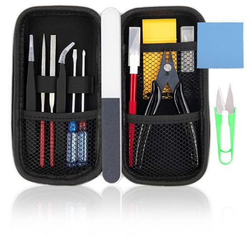 プラモデル用工具入門ツールセット14点ニッパープラモデル用工具初心者薄刃クラフト収納ケースツールニッパーモデラーズナイフダイヤモンドヤスリピンセット精密ピンセット付き