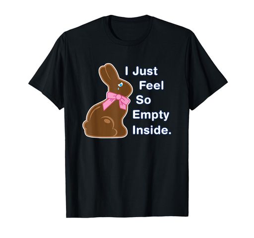 イースターバニー中空チョコレートウサギ空しさを感じるかしいイースターの言葉遊びの英語EasterBunnyTシャツ