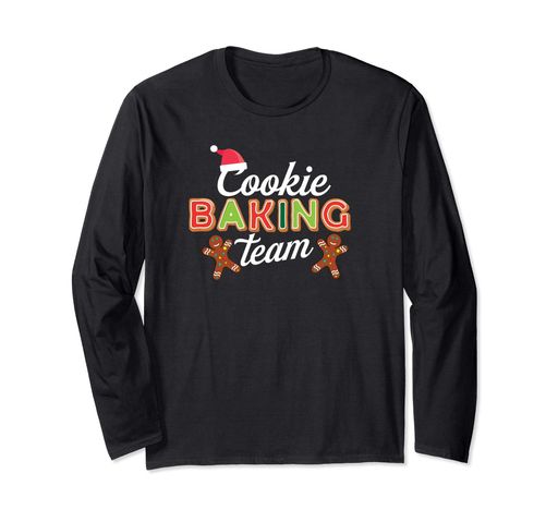 CuteCookieBakingTeamHolidayBakeCooksFunCookingCrew長袖Tシャツ