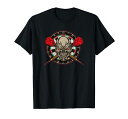矢とダーツボードとダーツスカルTシャツ