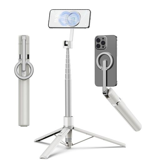 Magnetic スマホ三脚:自撮り棒 三脚は磁気吸着設計を採用しており、クリップを使わずに磁気対応(iPhone 12/13/14/15/16/17シリーズ)のスマホを簡単に固定できます。強力な磁力により、スマホがしっかりと吸着し、落下の心配も少なくなります。磁気非対応のスマホ/スマホケースには、付属のメタルリングをスマホの背面に貼り付けるだけです。磁気式スマホ固定リングの最大耐荷重は500gで、より重いデバイスにも対応可能。 取り外し可能なリモコン&amp;操作簡単:最大通信距離10m(スマホにのみ接続可能)、「CX609」を検索してスマホにすばやく接続でき、両手を解放しながら遠距離から写真/動画を撮影することができます。また、強力なマグネットを搭載したMagnetic 自撮り棒は、両手で操作する必要もなく、片手で軽く触れるだけでわずか0.1秒でスマホが自動的に吸着します。 8段階伸縮&amp;角度調整可能:磁気 三脚は8段階伸縮可能で、高さ27.5cmから173cmまで簡単に調節できます。ワンタッチ設計で、3脚の底部ボタンを押すだけで伸縮ロッドがスムーズに引き出せます。
