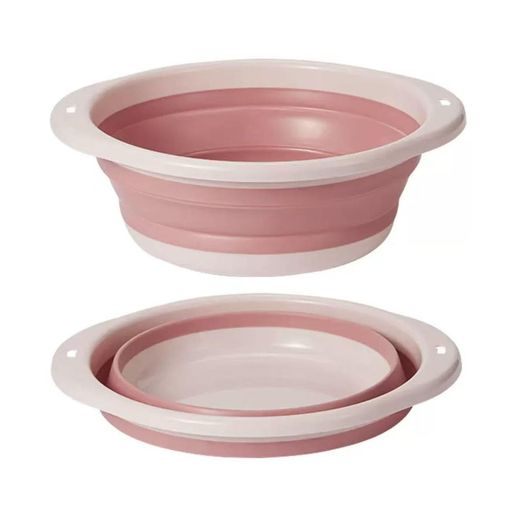 折り畳みたらい洗面器28cm洗い桶折りたたみバッグイン収納コンパクト旅行キャンプ車省スペース介護アウトドア学生洗面所浴室軽量持ち運び便利家庭用すっきり​ピンク