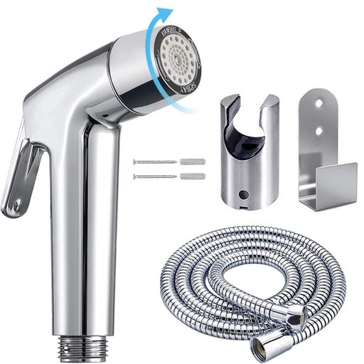 Bath Supplies - シャワーヘッド高水圧洗浄セット1.5mホース壁掛けブラケットハンドヘルドシャワーヘッドハンドヘルドポータブルおむつトイレカバーセットトイレノズルトイレカバーシャワーヘッド