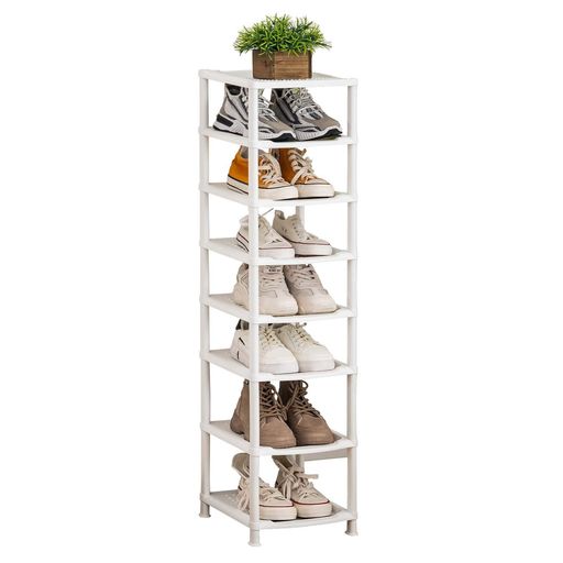 YOUDENOVAシューズラックスリム靴収納靴棚省スペース大容量組み立て式靴置きタワーコンパクトポリプロピレン製斜め置き滑り止めトレー狭い玄関廊下クローゼットアパート用靴箱下駄箱