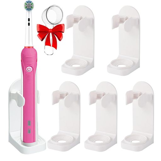 HURKEYE5個電動歯ブラシホルダー壁掛け浴室用粘着式歯ブラシホルダー歯ブラシオーガナイザー省スペース..