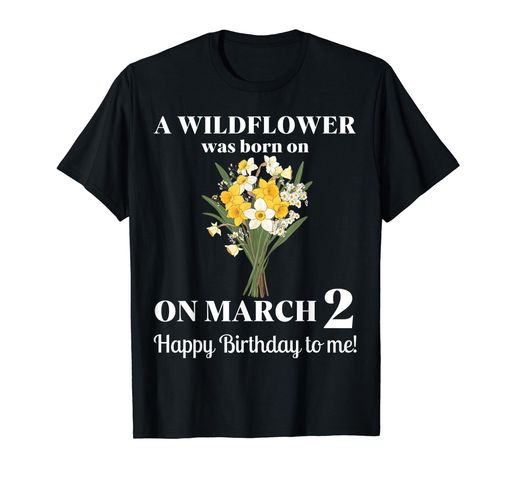 3月誕生花水仙とジョンキル3月2日誕生日Tシャツ