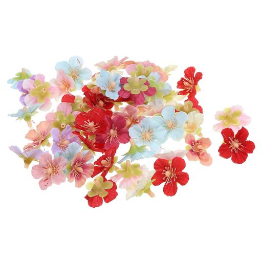 PATIKIL2.5cm桜の造花頭花50個シルク桜の造花頭結婚式の花束の装飾DIYクラフト作り用マルチカラー