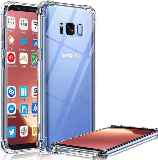 Rakuten - 『全面保護』GalaxyS8用のケースSC-02J/SCV36用の保護カバー薄型TPU材質『四隅がエアクッション構造』耐衝撃スマホケース黄変防止/滑り止め/擦り傷防止/柔軟/光沢感/軽·薄/透明