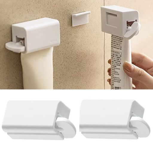 Moeagel歯磨き粉ホルダー2個入り歯磨き粉クリップ壁掛け省スペース清潔感アップ多機能歯磨き粉絞り器強..