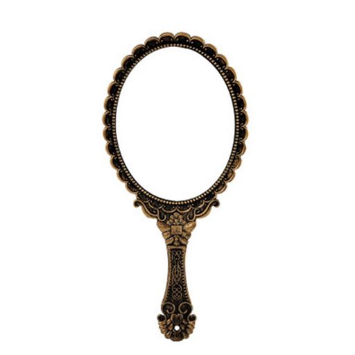 クリエイティブなレトロミラー化粧鏡化粧鏡を持つポータブル(ブラウン)