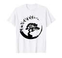 盆栽の木円相サークル鳥Tシャツ