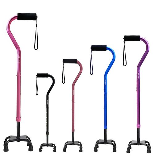 4点杖伸縮折りたたみステッキ四点支持歩行支援伸縮杖折り畳みつえ持ち運びに便利軽量アルミ日本人の身長にあわせた設計男女兼用高齢者敬老の日プレゼント(ピンク2)