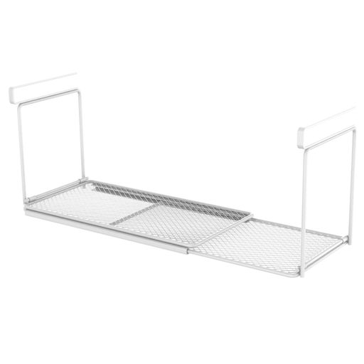 吊り下げ棚伸縮式戸棚下掛け式折り畳み式吊り下げ収納吊り戸棚ラップホルダーキッチン収納穴あけ不要(ホワイト)