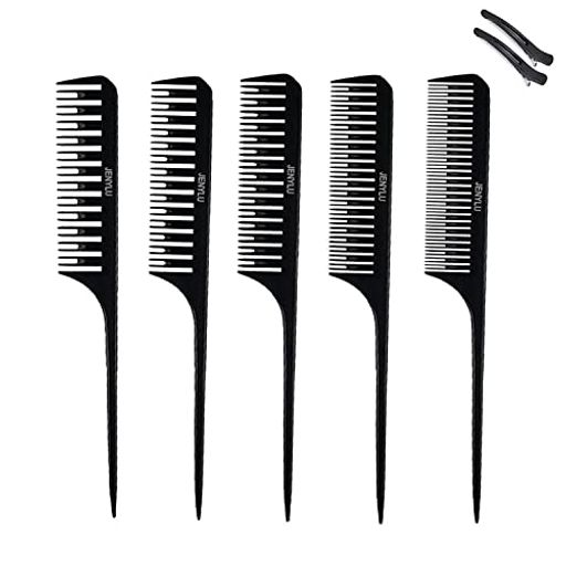 ハイライトコーム櫛、スチールニードルくし耐熱性お静電気防止メンズレディースくしヘアスタイリングヘ..
