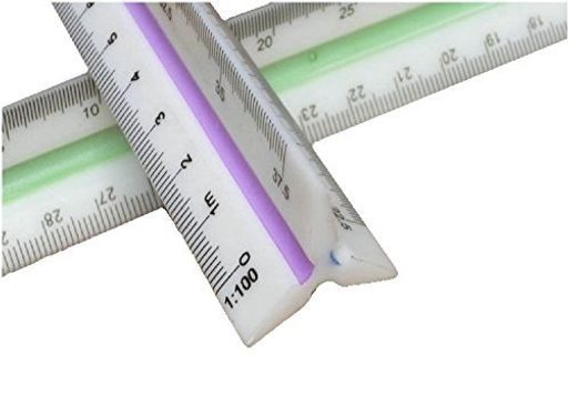 製図用品の必需品三角スケール30cm【1/201/251/501/751/1001/125】【1/1001/2001/2501/3001/4001/500】..