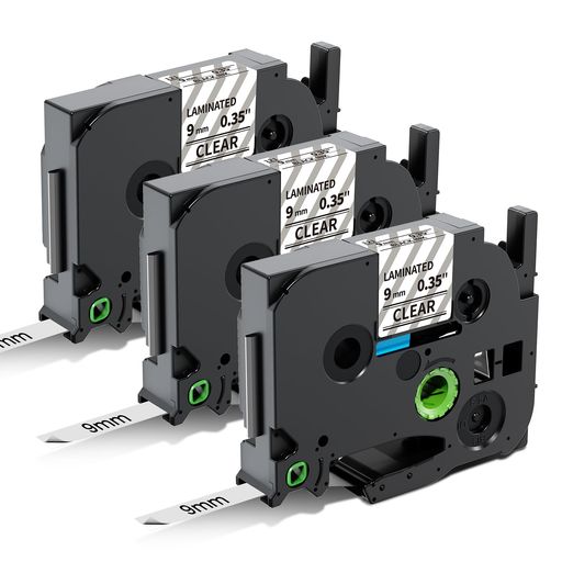 互換ブラザーラミネートピータッチテープ9mm透明黒文字TZeテープTZe-121TZe121P-Touch用PT-P300BTPT-P710BTPT-J100WPT-J100PPT-P900W長さ8m透明地3個