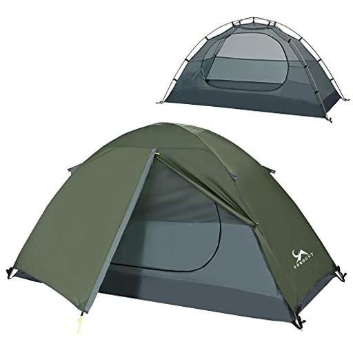 Other - TOMOUNTソロテントキャンプテント1人用二重層自立式ツーリングテント耐水圧3000mm通気防風軽量コンパクトアウトドアテントバイク登山用簡単設営4シーズンキャンピング(緑青色)