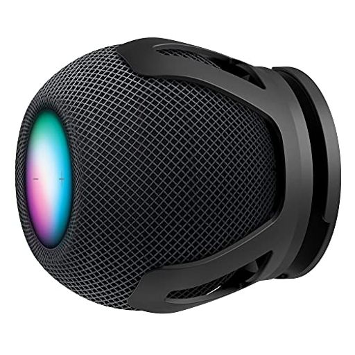 PlusAcc HomePod mini用壁掛けホルダー - ホームポッドミニに対応保護ホルダー スピーカースタンド ホームポッドミニ用ウォールマウント 省スペース ケーブル収納管理 (ブラック)
