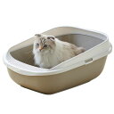 【OFT】メガトレーライトグレー大きい猫トイレ飛散防止サイズ(約):幅42.6x奥57.6x高25.5cm