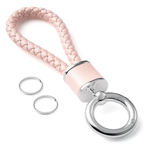 [PIAQEIOZ]キーホルダー車カラビナキーホルダー革編み込み自転車鍵おしゃれバイクキーリング付きキーチ..