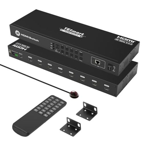 【8入力1出力HDMI切り替え機】このHDMIスイッチは3840*2160@60Hz高解像度、HDCP2.2をサポートして、最高8台のHDMI機器入力が可能です。ps4、ps5、Xbox、TVBOX、Switch、PCなどの入力デバイスをサポートします。 🙋‍女性シンボル️注意:本製品はKVM切替器ではなく、キーボードやマウスの接続には対応しておりません。KVM切替器をご希望の場合は、B0F2M12337をご参照ください。 【スマートなEDID機能】EDID機能をサポートして、入力デバイスを切り替えた後、パソコンのウィンドウ設定は変わらない、再設定する必要がありません。Plug&amp;Play機能があり、ドライバーをインストールする必要がなく、機器を切り替え器に差し込んですぐに使用できます。 【4つの切り替え方法】フロントパネルのボタン、IRリモコン、RS232、IPコマンド4つの切り替え方法をサポートして、便利な使用体験をもらいます。当社の切り替え器は2つのラックイヤーが付き、19"標准サイズを采用して高さ1Uのラックやコンピュータケースに完璧に収まります。