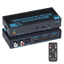 BLUPOW4K60Hz・HDR対応HDMI2.0切替器3入力1出力+音声分離(光デジタル・R/L・3.5mm音声出力)セレクターオーディオ分離機分配器HDCP2.2・ARC対応hdmiスイッチャーVA56