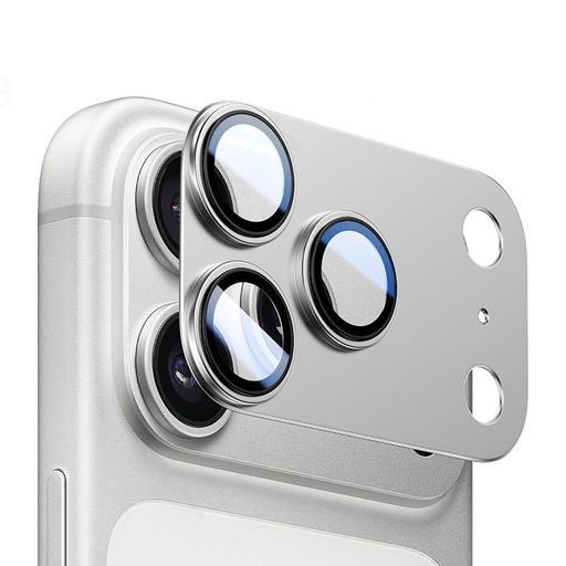 Rakuten - JFSteneカメラ保護いphone17Pro用レンズカバーiPhone17プロ対応カメラレンズ保護アルミ強化ガラス9H硬度キズ防止耐衝撃高透過率極薄一体感防塵全面保護1枚入り(シルバーiPhone17Pro用)