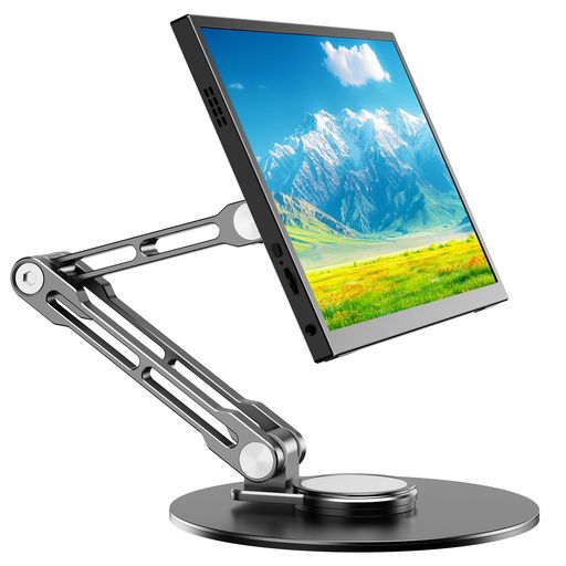 Newsoul モニターアーム VESA モバイルモニタースタンド 卓上 持ち運び モバイルディスプレイアームスタンド 自立式 2段