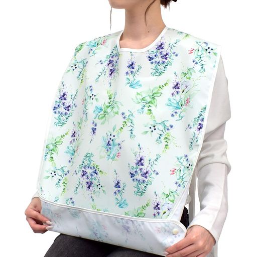 Aprons - スタイルデコール(STYLEDecor)介護用お食事エプロン(撥水・ポケットタイプ)1枚組みボタニカルブーケ食事用エプロン介護撥水介護用おしゃれかわいい高齢者介護施設介護用品洗濯可WA100901