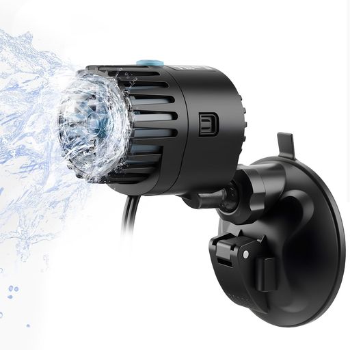 AQQA 水槽 水流ポンプ 小型 ウェーブポンプ 静音 強力 50~80cm水槽対応 吐出量4500L/H 流量調整 角度調整可能 低騒音 金魚 海水水槽 淡水水槽対応 日本語説明書付き (ブラック, 50~80cm水槽適用)